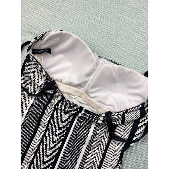 Kenneth Cole New York Womens Black/White Chevron One Piece Swimsuit sz Large L - Picture 5 of 11